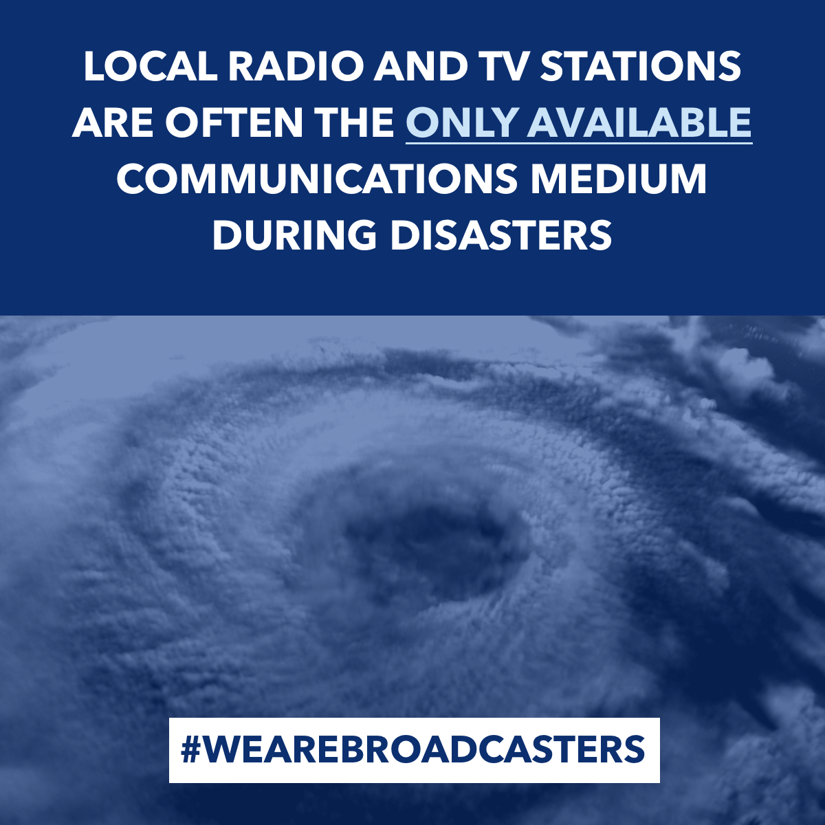 Local radio and TV stations are often the only available communications medium during disasters